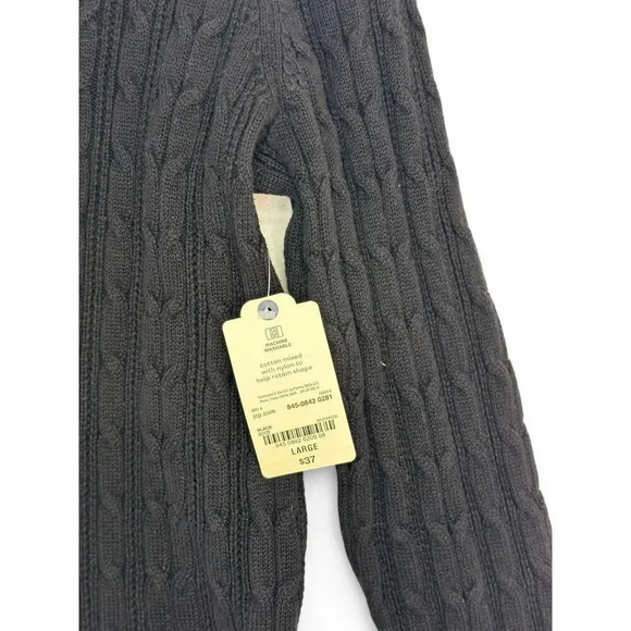 St. John's Bay Women's Long Sleeve Black Classic Cable Sweater Size Large - Picture 9 of 9